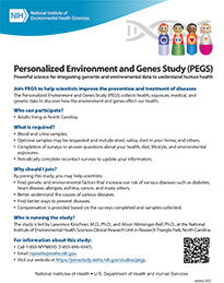 Personalized Environment and Genes Study (PEGS) Flyer