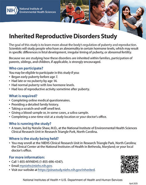 Inherited Reproductive Disorders Study Flyer