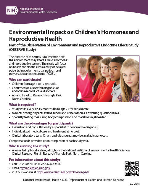 OBSERVE Environmental Impact on Children’s Hormones - Flyer (April 2025)
