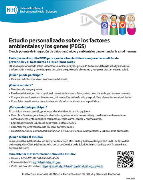 El Estudio personalizado sobre los factores ambientales y los genes (PEGS)